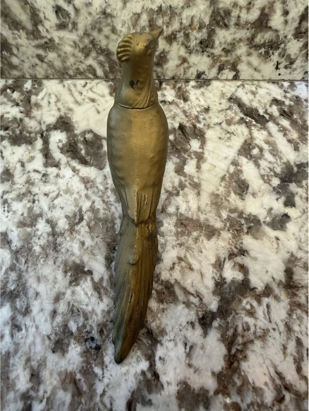 Vintage Pheasant Roadrunner bird gold tone salt shaker